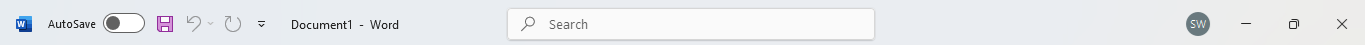 Word interface Quick Access Toolbar